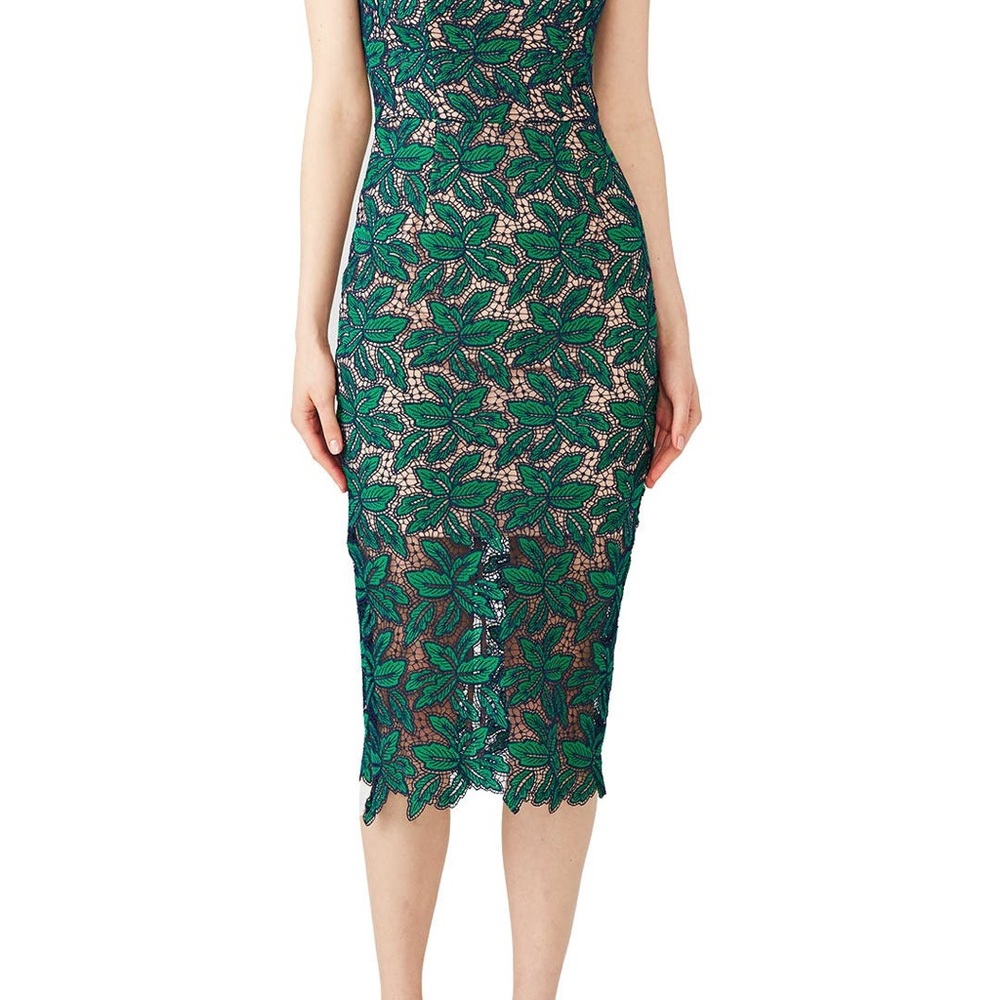 Dress the Population Green Blue Lace Dress
